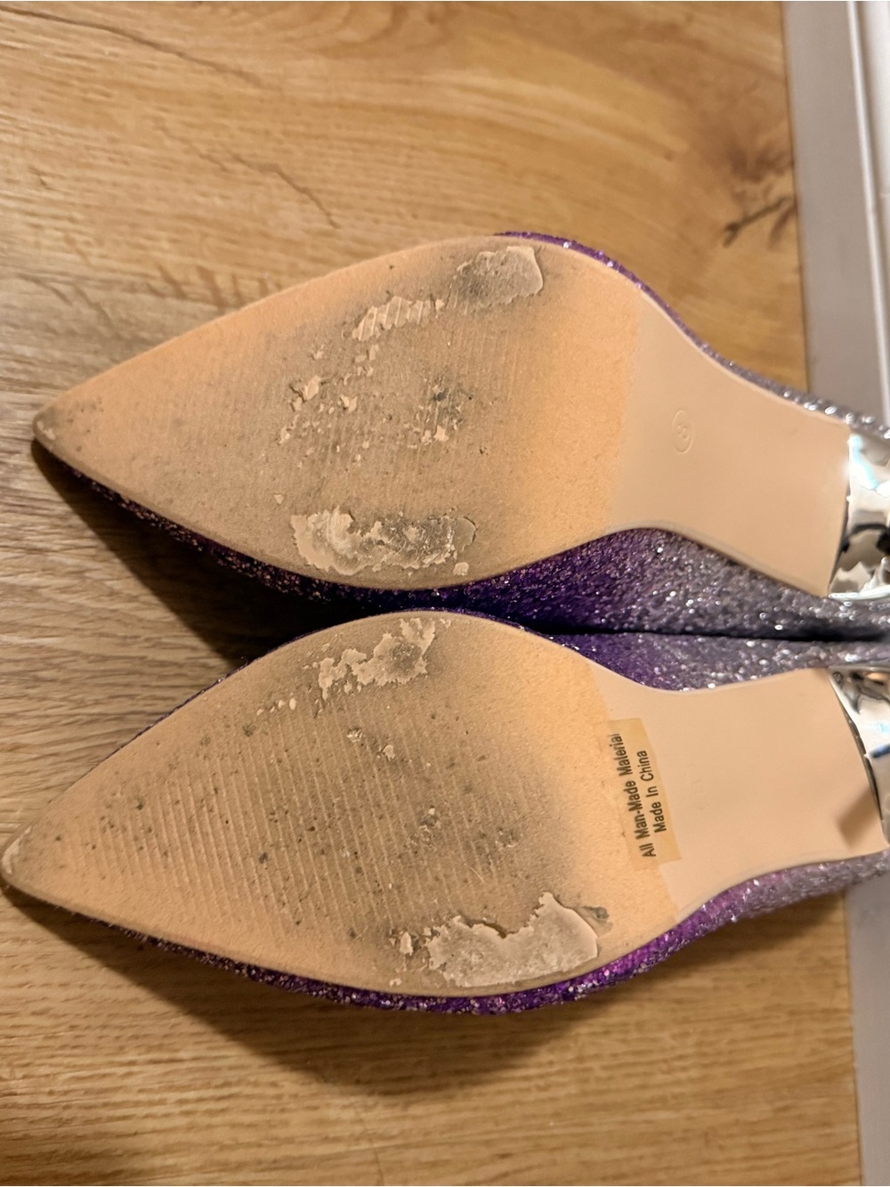 Glitter Ombre Stiletto Pumps in Purple and Silver - Picture 7 of 9